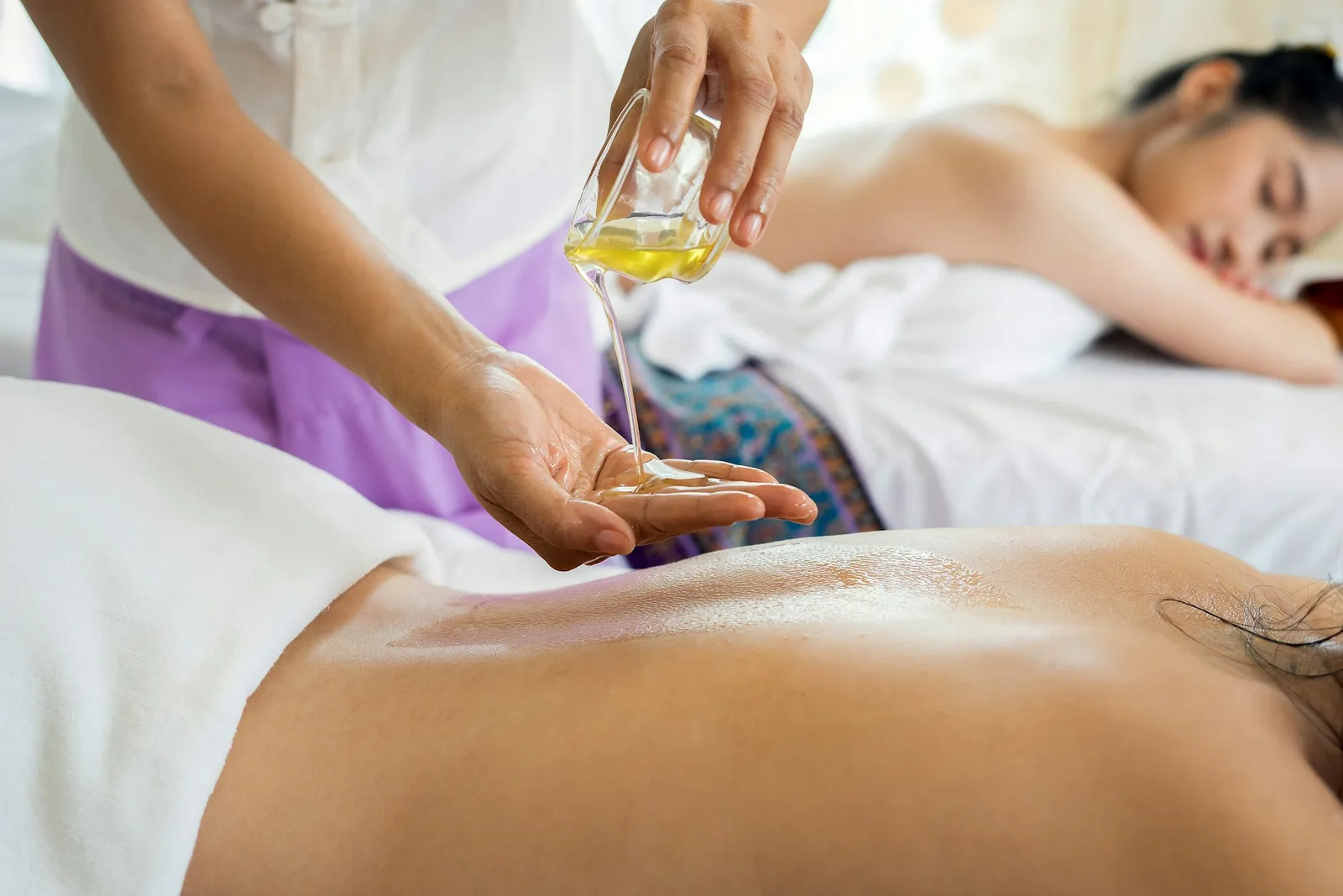 Serene spa treatment room with soft natural light
