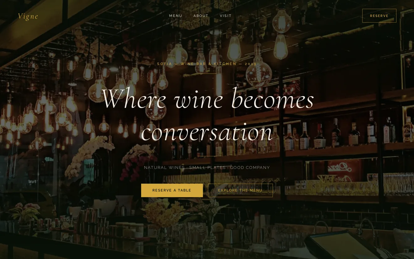 Vigne Wine Bar — концепция